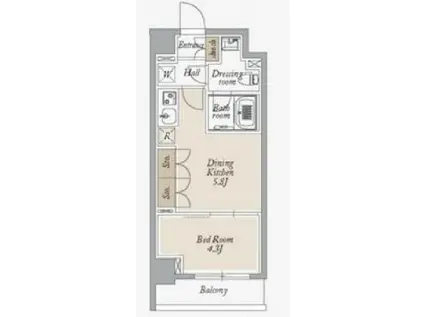 オーキッドレジデンス住吉(1DK/2階)の間取り写真