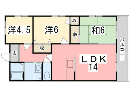 プロムナード・シカマI(3LDK/3階)の間取り写真
