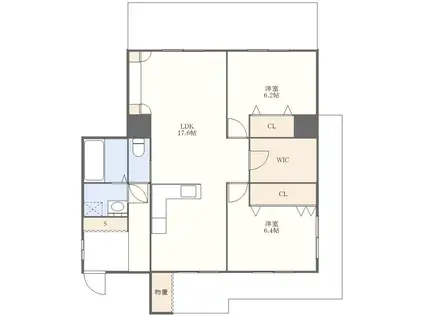 第3本田ビル(2LDK/5階)の間取り写真