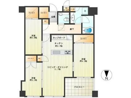 SHIROKANE THE SKY(3LDK/20階)の間取り写真
