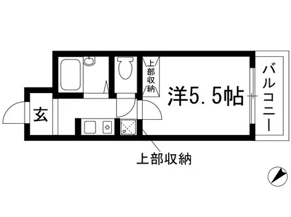 クリスタルカーサⅡ(1K/3階)の間取り写真