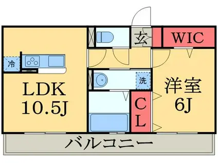 シャインハイツ II(1LDK/2階)の間取り写真
