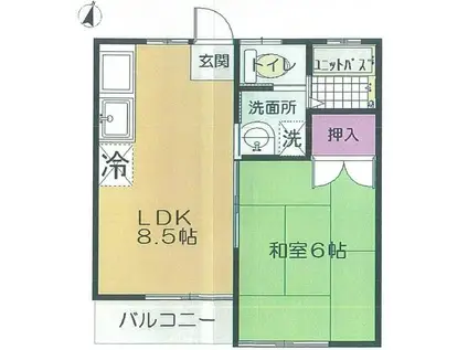 MPIII番館(1LDK/1階)の間取り写真