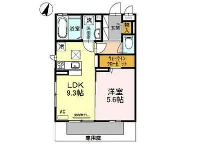 ディールーム高羽(1LDK/1階)の間取り写真