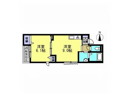 クオーレ(1LDK/1階)の間取り写真