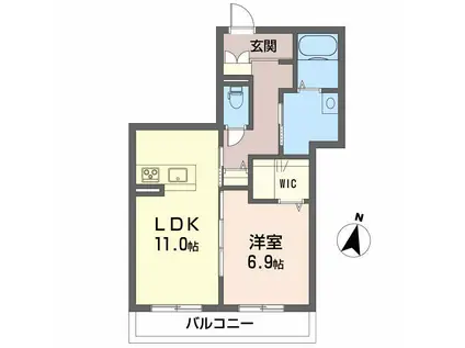 プレミアス(1LDK/2階)の間取り写真