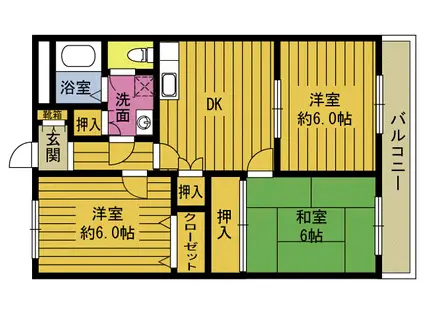 メゾン ド フォーレ(3DK/3階)の間取り写真