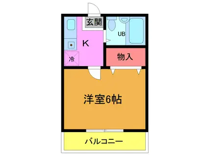 レスポアール(1K/2階)の間取り写真