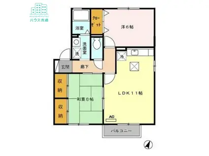 グリーンヒル久原(2LDK/1階)の間取り写真