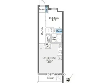 LA DOUCEUR巣鴨ウエスト(1LDK/4階)の間取り写真