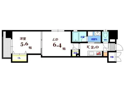 GRACE HILLS(1LDK/3階)の間取り写真