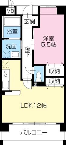 ヴァンドーム弐番館(1LDK/2階)の間取り写真