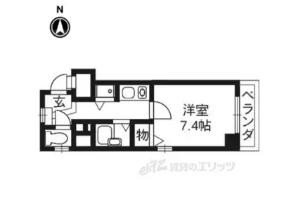 リーガル京都西陣(1K/9階)の間取り写真