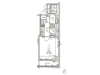 RELUXIA清澄白河(1K/4階)の間取り写真
