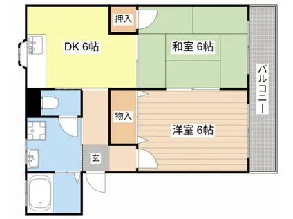 コーポミカ(2DK/2階)の間取り写真