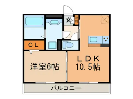 クレール(1LDK/3階)の間取り写真