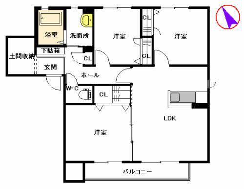 クリプトン(3LDK/2階)の間取り写真