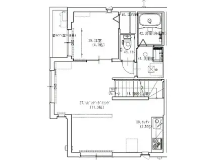 セレーノ祐天寺(1LDK/2階)の間取り写真