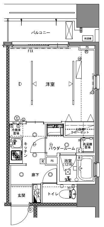 ザタクトヨコハマ(1K/4階)の間取り写真