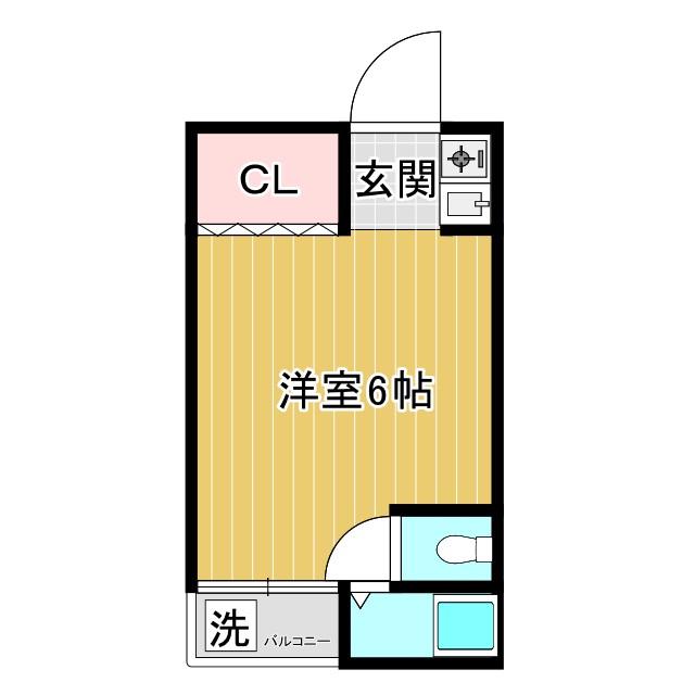 恵比寿セントラル(1K/2階)の間取り写真