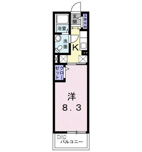 フライハイト(1K/3階)の間取り写真