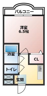 パークヒル(1K/3階)の間取り写真