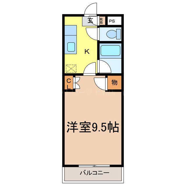 Mシャルマン(1K/3階)の間取り写真