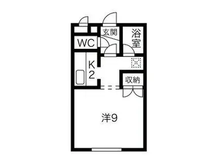 クィーンズコート南郷(1K/3階)の間取り写真