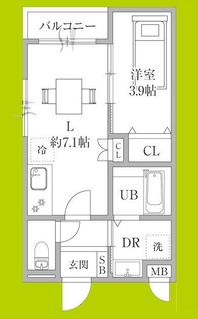 林4丁目アパート(1LDK/3階)の間取り写真