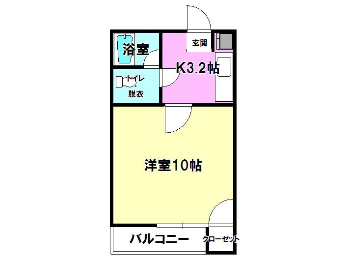 メゾンテシャン(1K/2階)の間取り写真