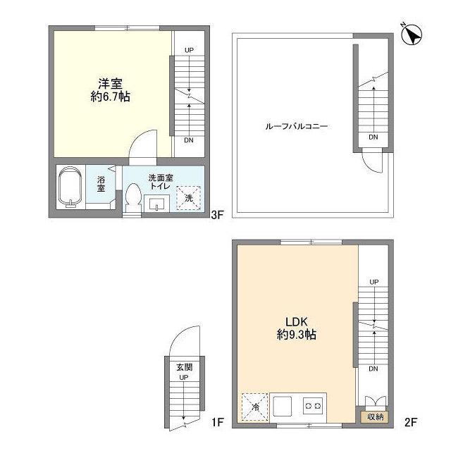 スタイリオフィット武蔵小山(1LDK/2階)の間取り写真