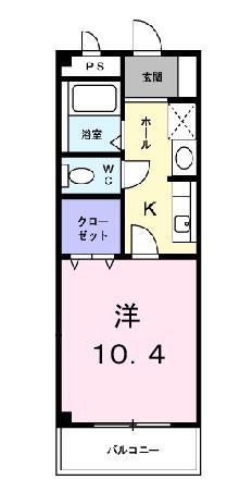 サンライズ宮川(1K/2階)の間取り写真