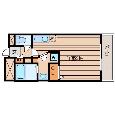 108二十人町(ワンルーム/8階)の間取り写真
