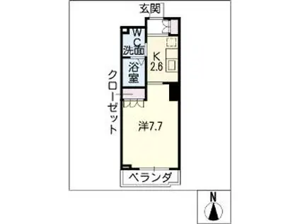 パークアクシス名駅南(1K/2階)の間取り写真