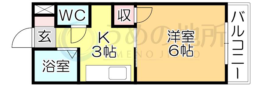 グリーンパーク(1K/1階)の間取り写真