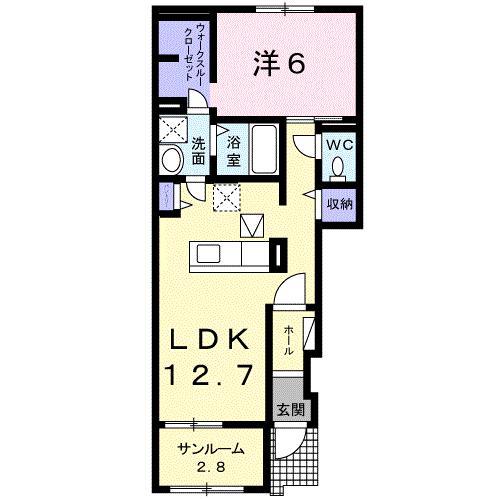 フェリーチェ リノ(1LDK/1階)の間取り写真