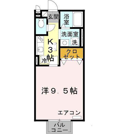 ハンズレジデンス北脇A棟(1K/1階)の間取り写真
