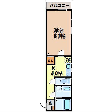 ヒルズ HARADA(1K/3階)の間取り写真