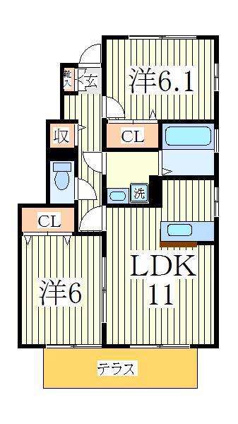 ノールメゾンIV(2LDK/1階)の間取り写真