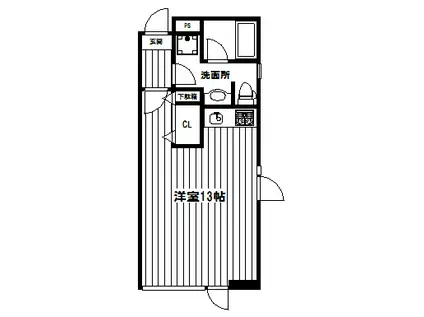 ホワイトキューブ(ワンルーム/3階)の間取り写真