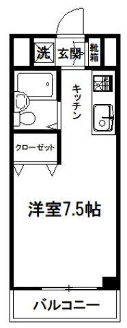 フローラ(ワンルーム/4階)の間取り写真