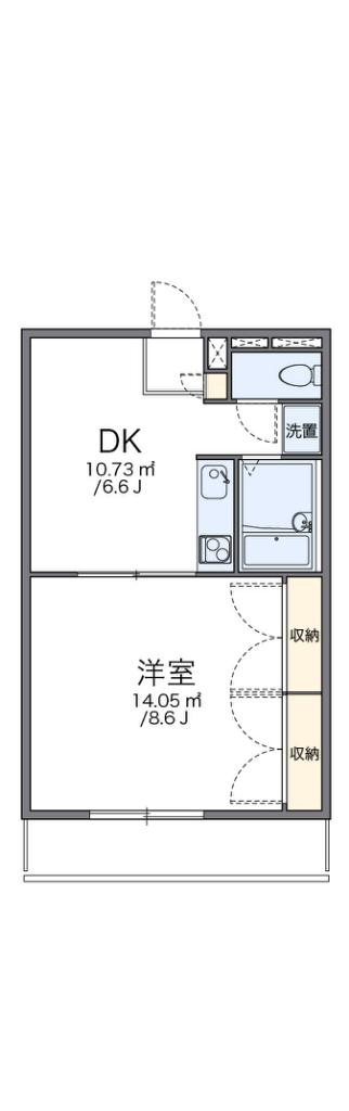 レオパレス向日葵(1DK/2階)の間取り写真