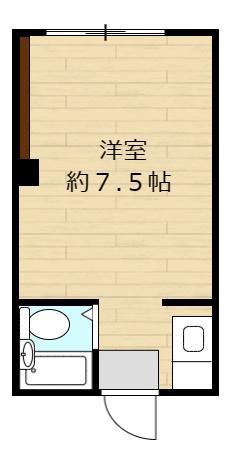 学園ハイツA(ワンルーム/2階)の間取り写真