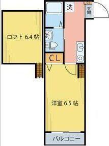 STAGE宮町(1K/2階)の間取り写真