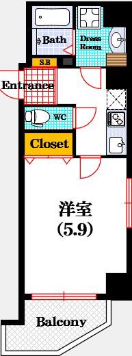 LA PARTE(1K/4階)の間取り写真