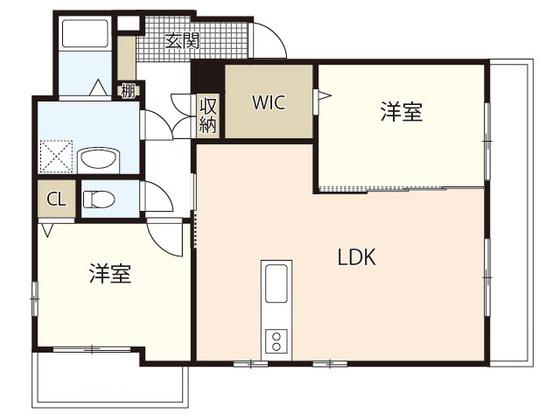 インフィールド山本(2LDK/1階)の間取り写真
