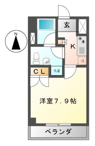 レジデンス金山スクエア(1K/10階)の間取り写真