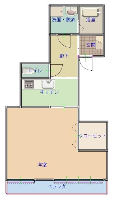 前田ビル(1K/5階)の間取り写真