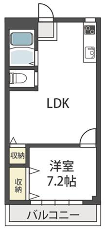 アマルフィ(1DK/1階)の間取り写真