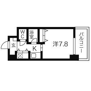 AXIS桜通内山(1K/4階)の間取り写真